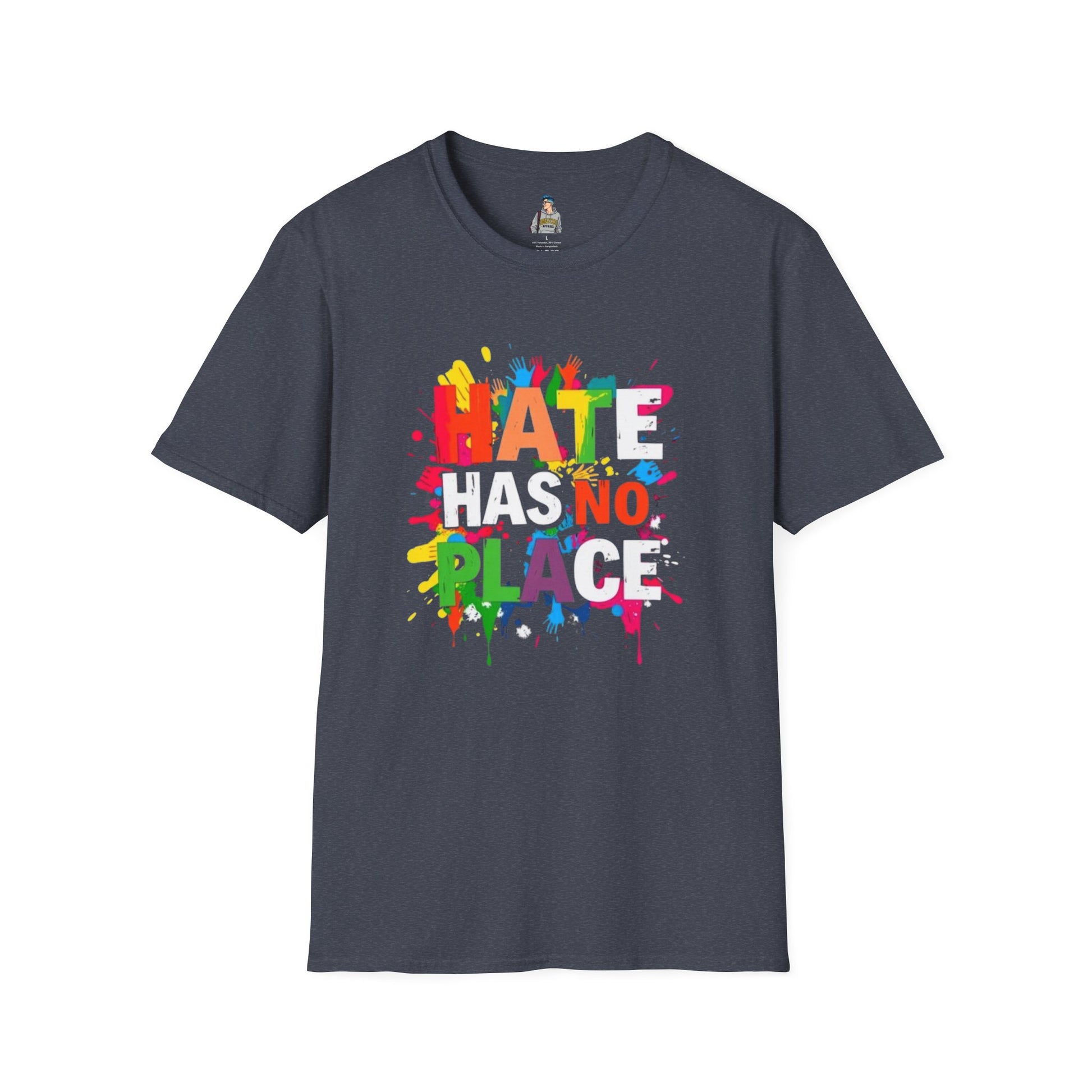 Unisex Softstyle T-Shirt - Hate Has No Place Colorful Graphic Tee