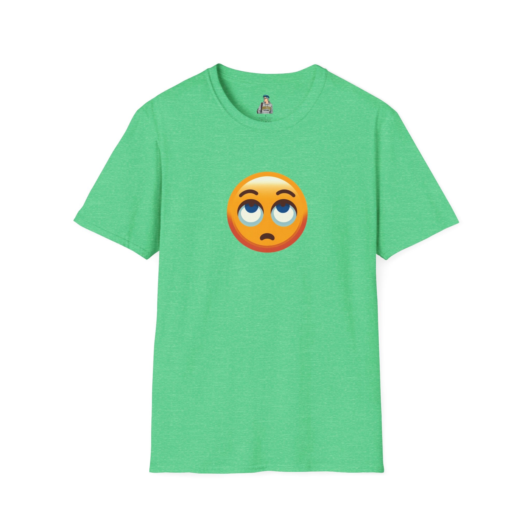 Unisex Softstyle T-Shirt with Eye Roll Emoji | Casual Graphic Tee for Everyday Humor