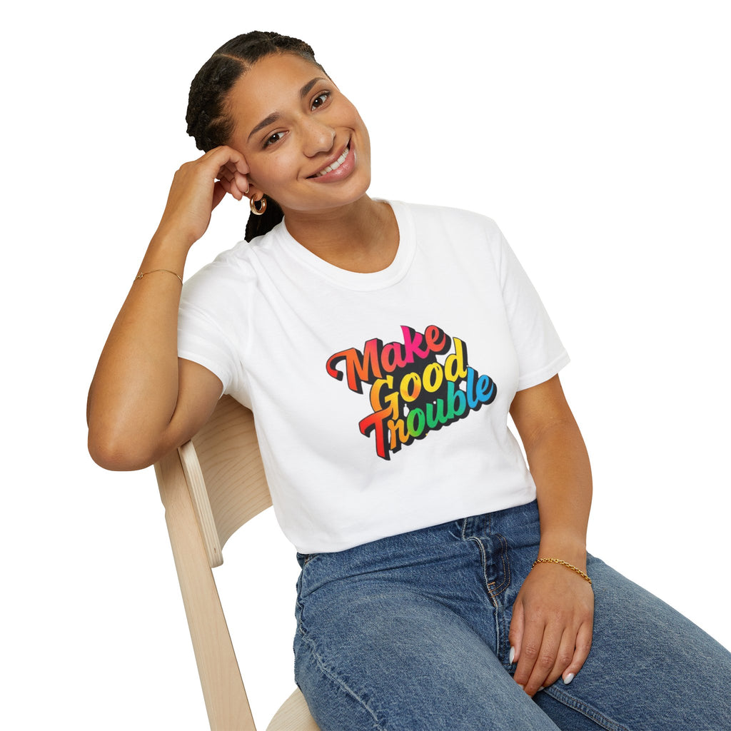Make Good Trouble' Rainbow T-Shirt