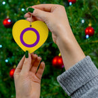 Intersex Pride- 4 Shapes Ceramic Ornaments - Fun and Festive Holiday Decor