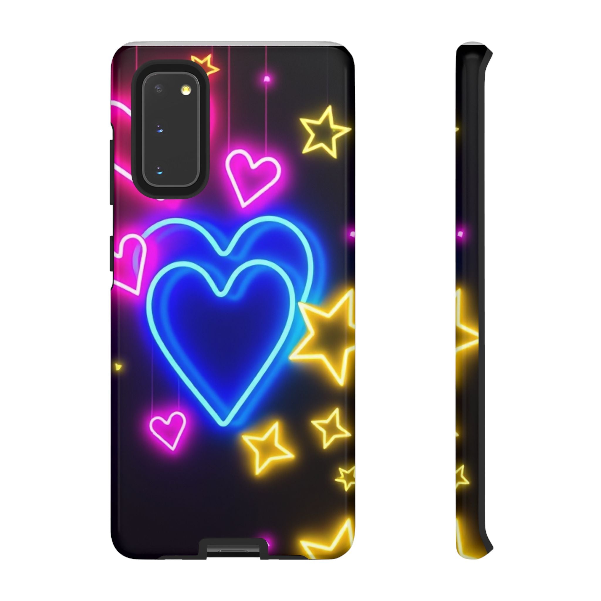 Android OR iPhone Compatible Cases - Neon Love Design - Unique Tough Cases