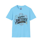Juneteenth T-Shirt - "Happy Juneteenth" Fireworks Celebration Tee