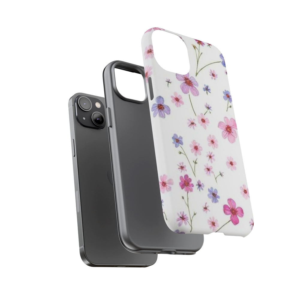 Floral Pink Wildflower Tough Phone Case for iPhone