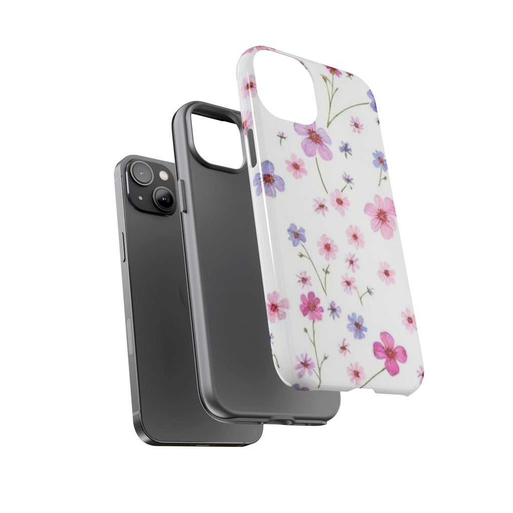 Floral Pink Wildflower Tough Phone Case for iPhone