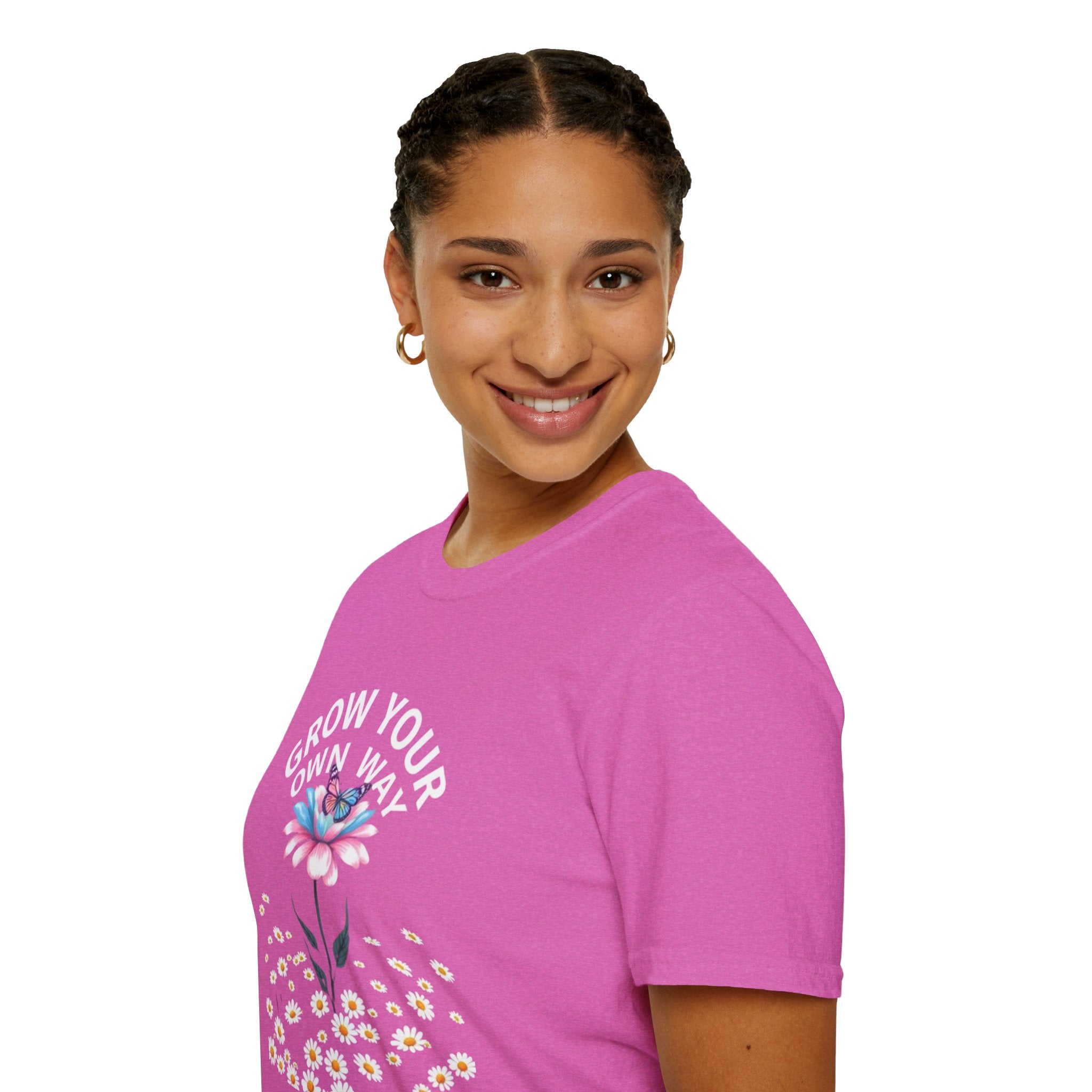 Grow Your Own Way Trans Pride Unisex T-Shirt - Floral Design for Garden Lovers