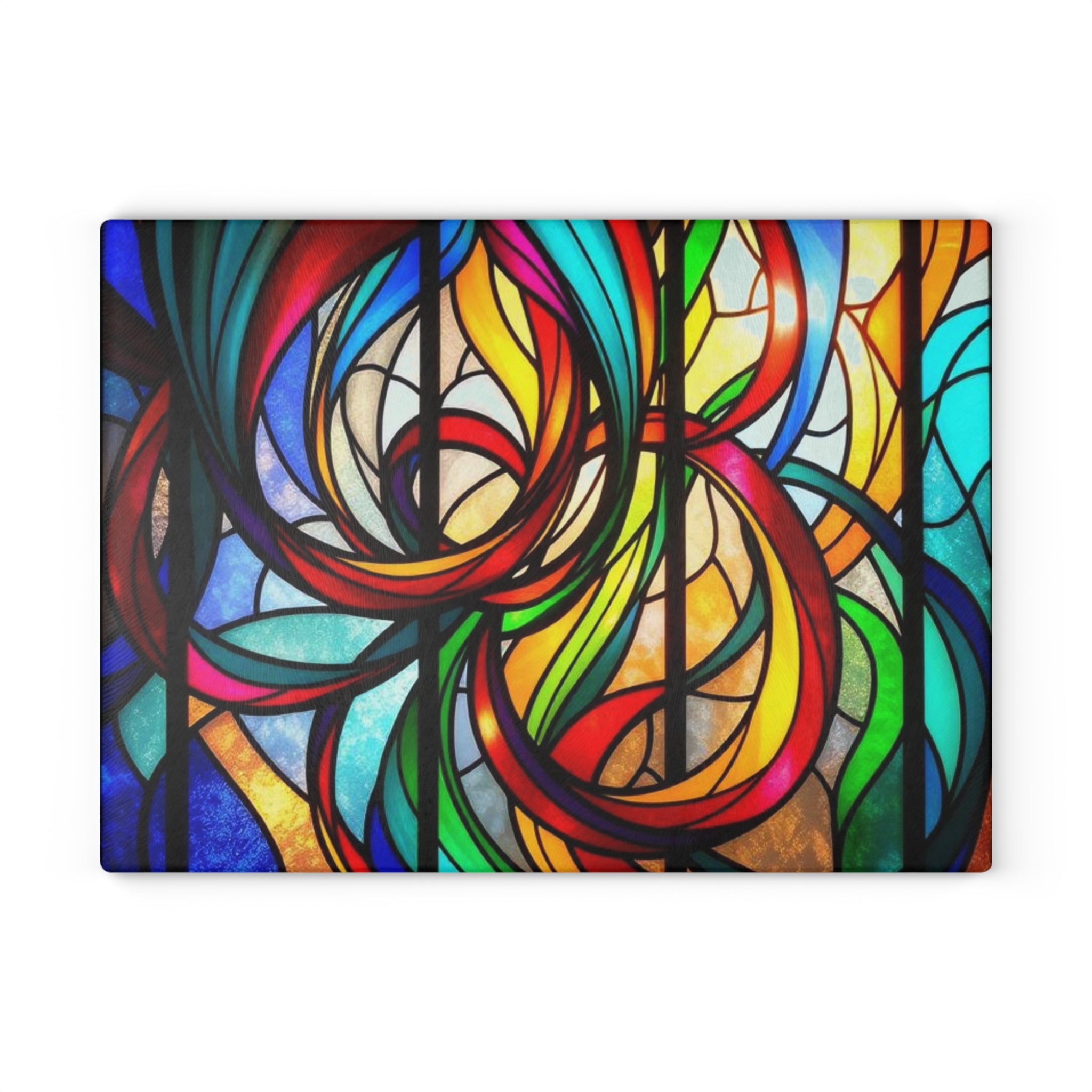 Stained Glass Art Cutting Board - Colorful Kitchen Decor for Creative Chefs