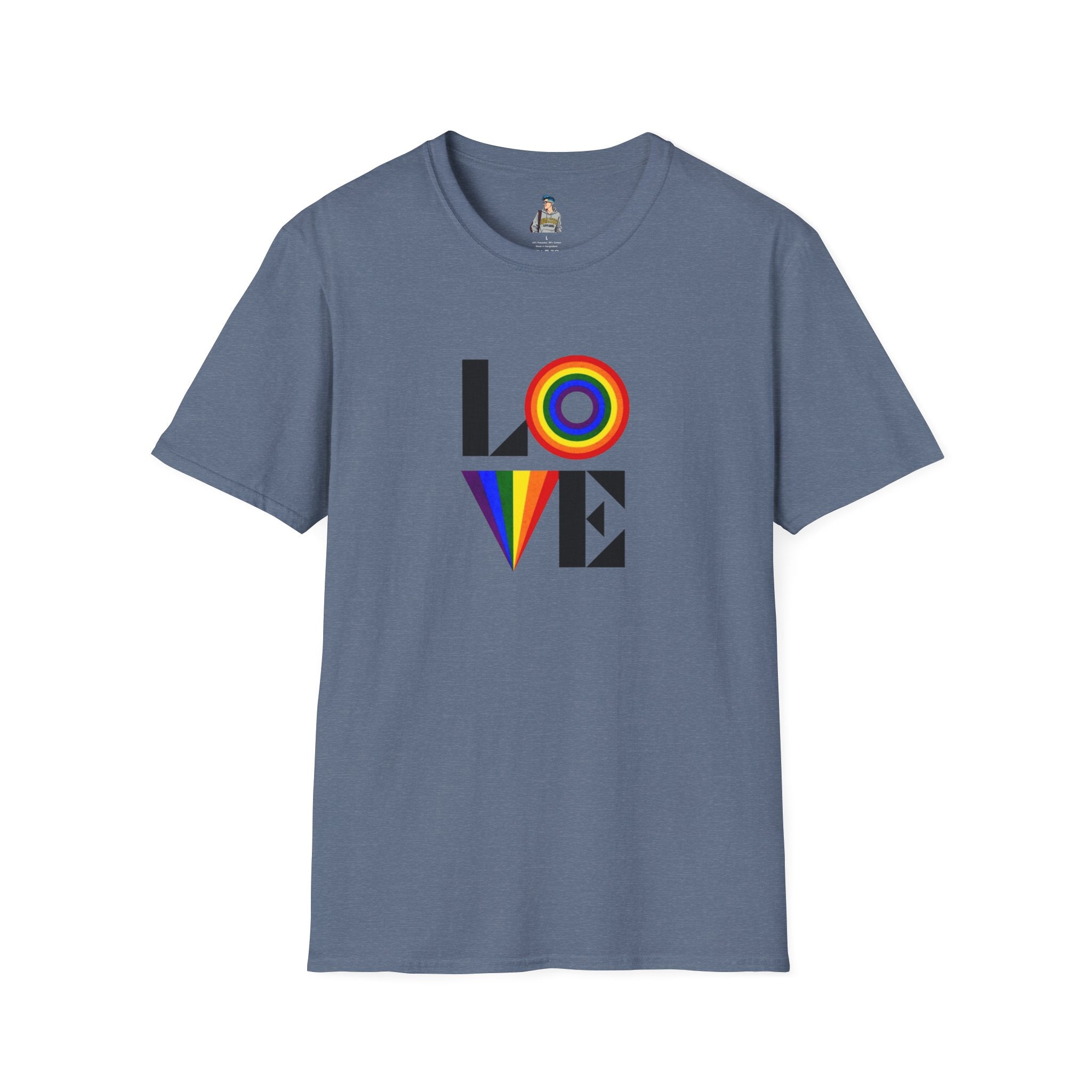 Vibrant LOVE Design for Pride Unisex Softstyle T-Shirt