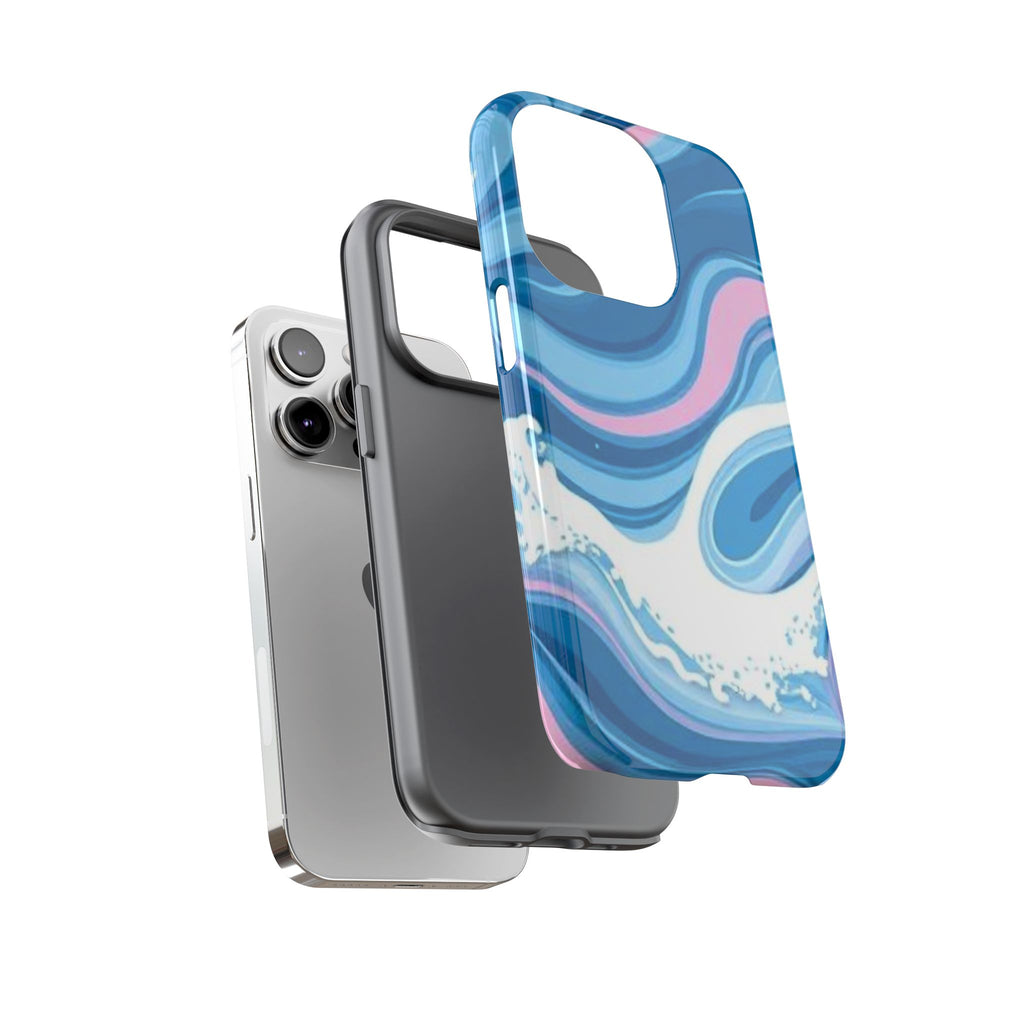 Blue & Pink Swirl Tough Case for iPhone