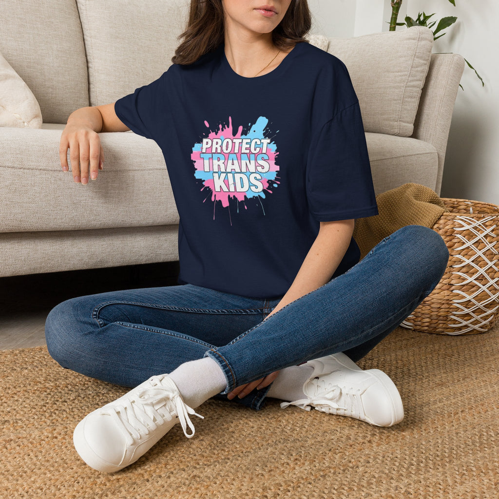 Protect Trans Kids Unisex Softstyle T-Shirt - Supportive LGBTQ+ Apparel