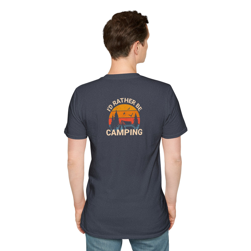 Unisex Softstyle T-Shirt - 'I'd Rather Be Camping' Adventure Tee