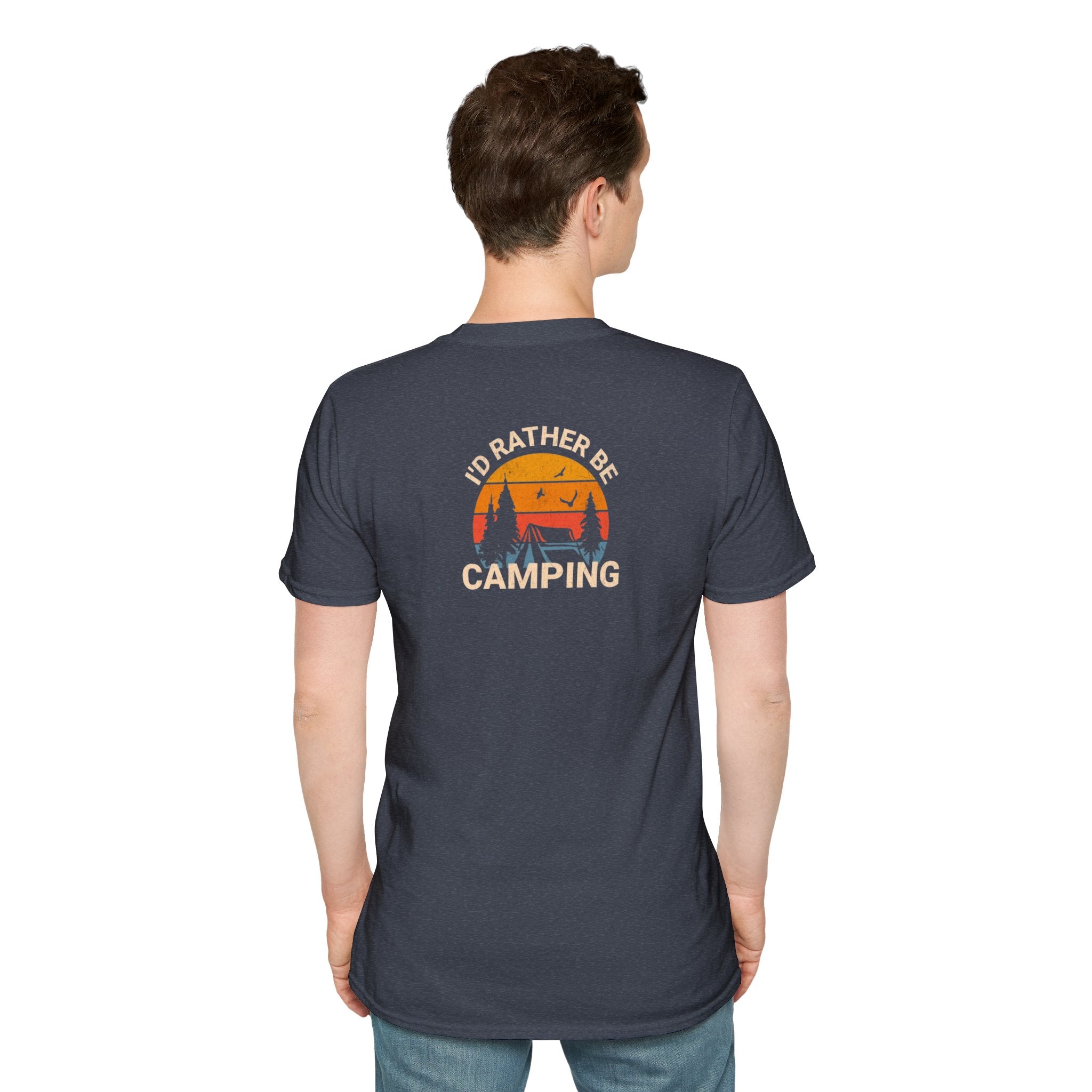 Unisex Softstyle T-Shirt - 'I'd Rather Be Camping' Adventure Tee