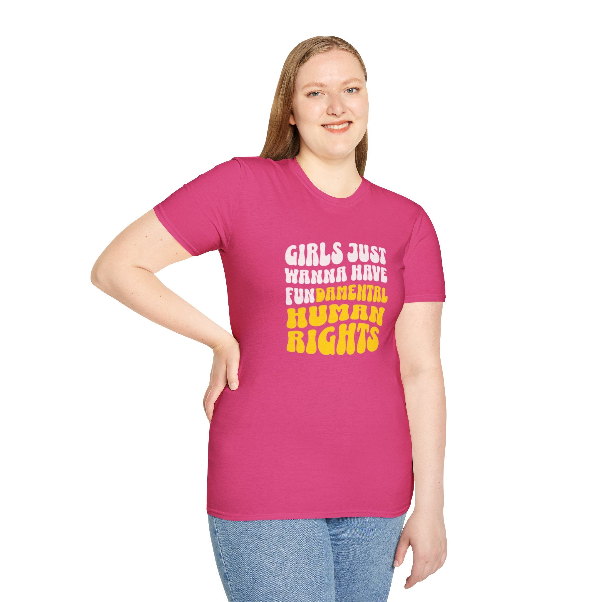 Girls Just Wanna Have Fundamental Human Rights Unisex Softstyle T-Shirt - EqualiTees.Me