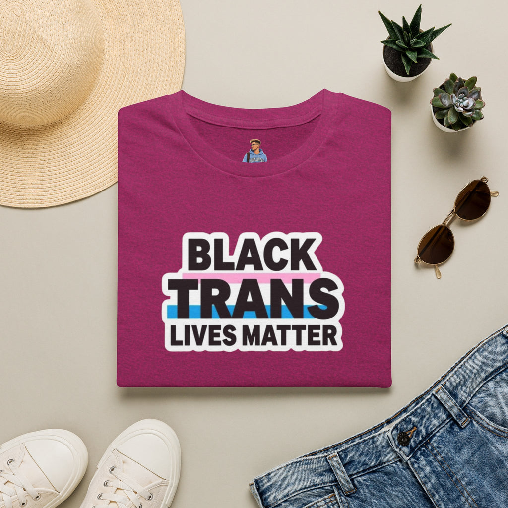 Unisex Softstyle T-Shirt - Black Trans Lives Matter Statement Tee