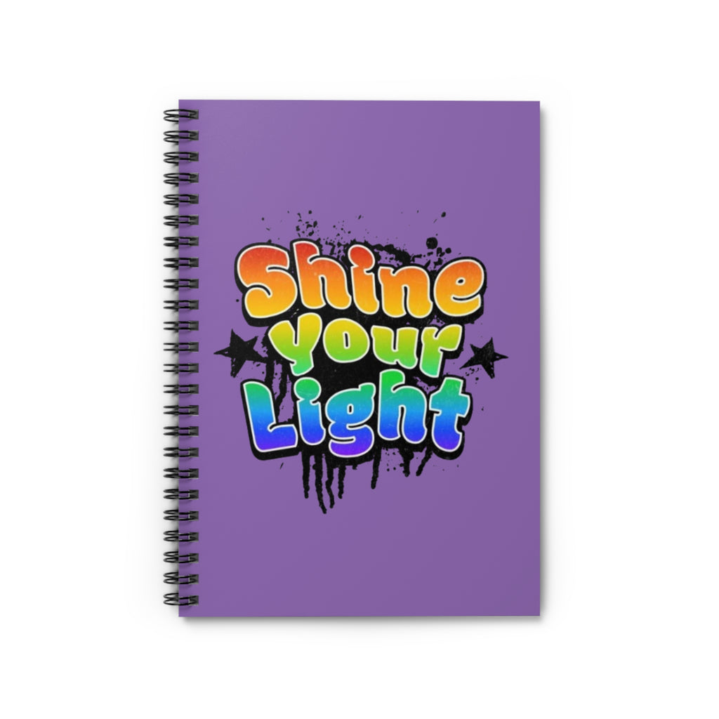 Shine Your Light Spiral Notebook - Colorful Ruled Notebook for Inspiration and Creativity