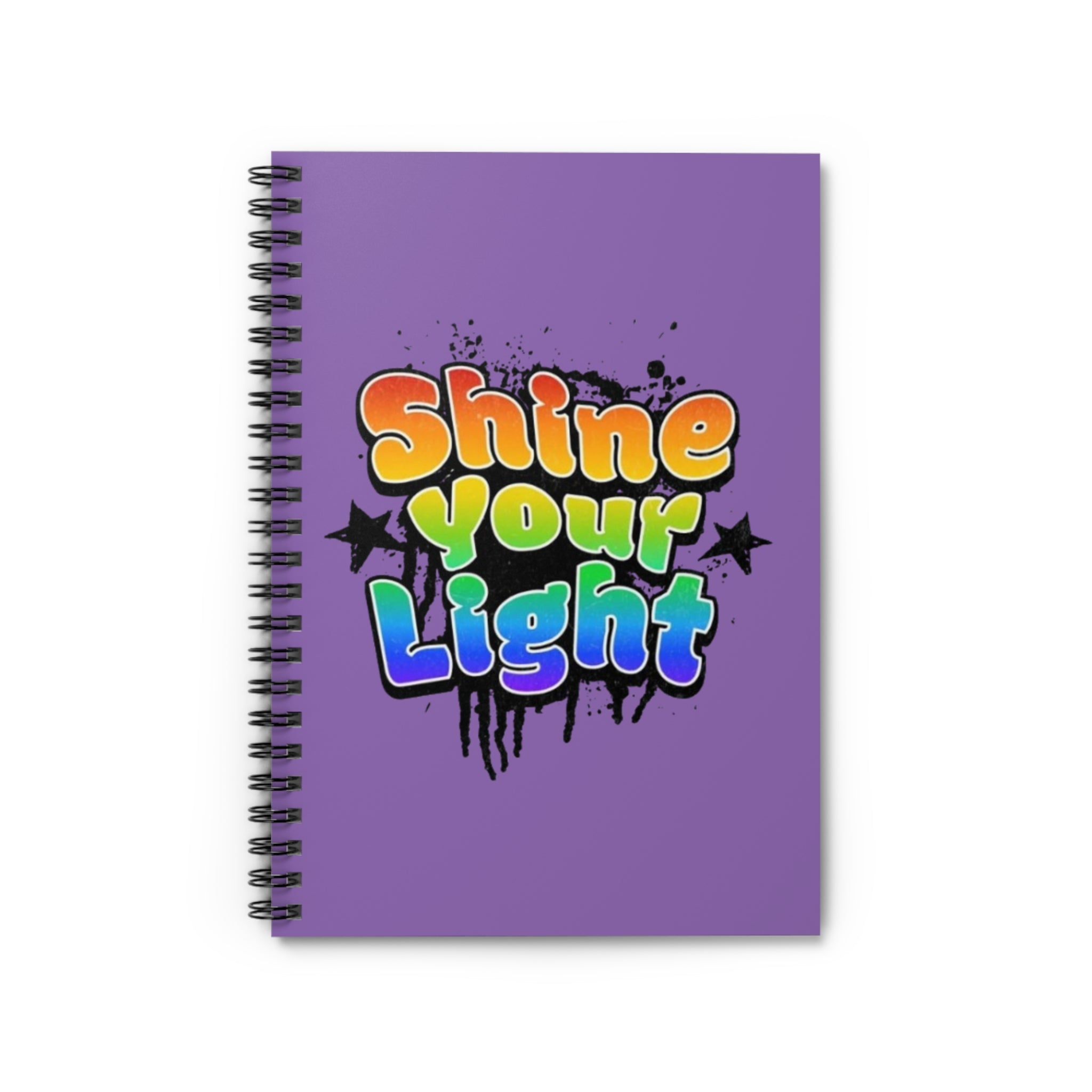 Shine Your Light Spiral Notebook - Colorful Ruled Notebook for Inspiration and Creativity