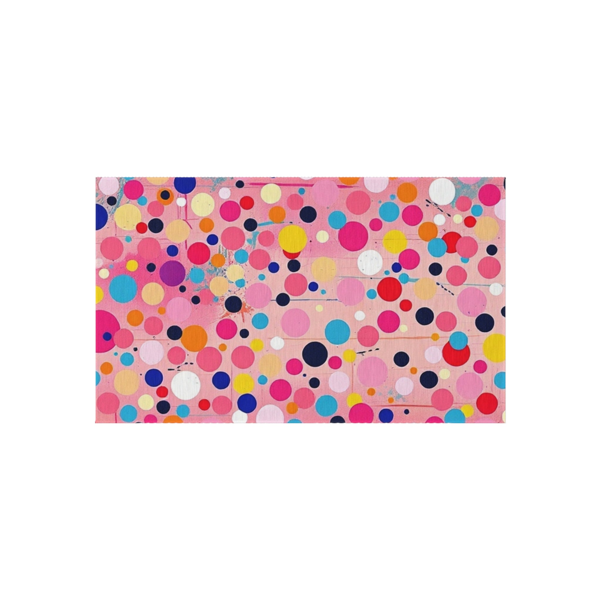 Abstract Dots and Pink Confetti Outdoor Rug - Colorful Decorative Mat for Patios & Gardens
