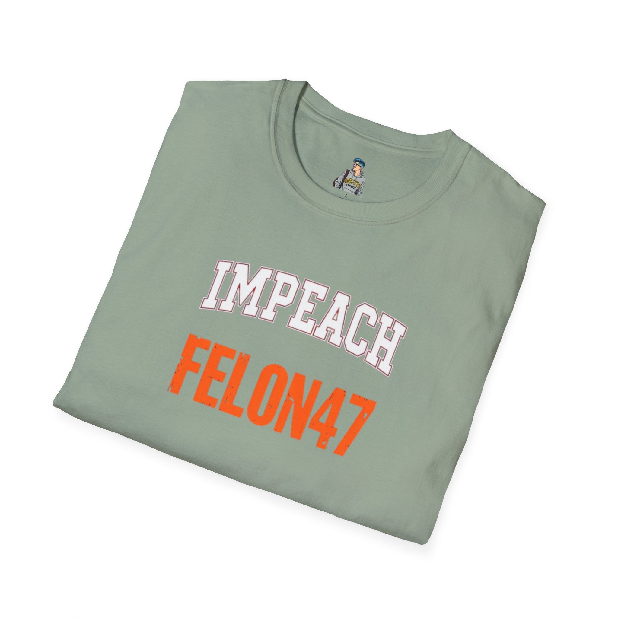 Impeach Felon47 Unisex Softstyle T-Shirt - USA Graphic Statement Tee