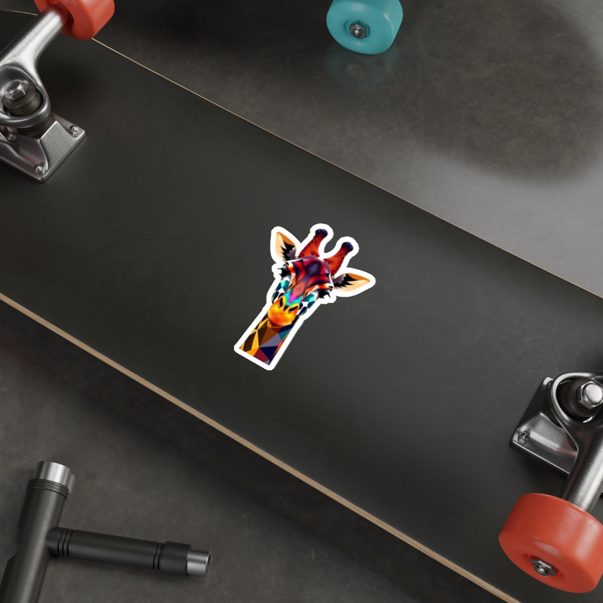 Colorful Giraffe Die-Cut Sticker