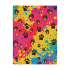 Colorful Puppy Paws - Microfiber Blanket