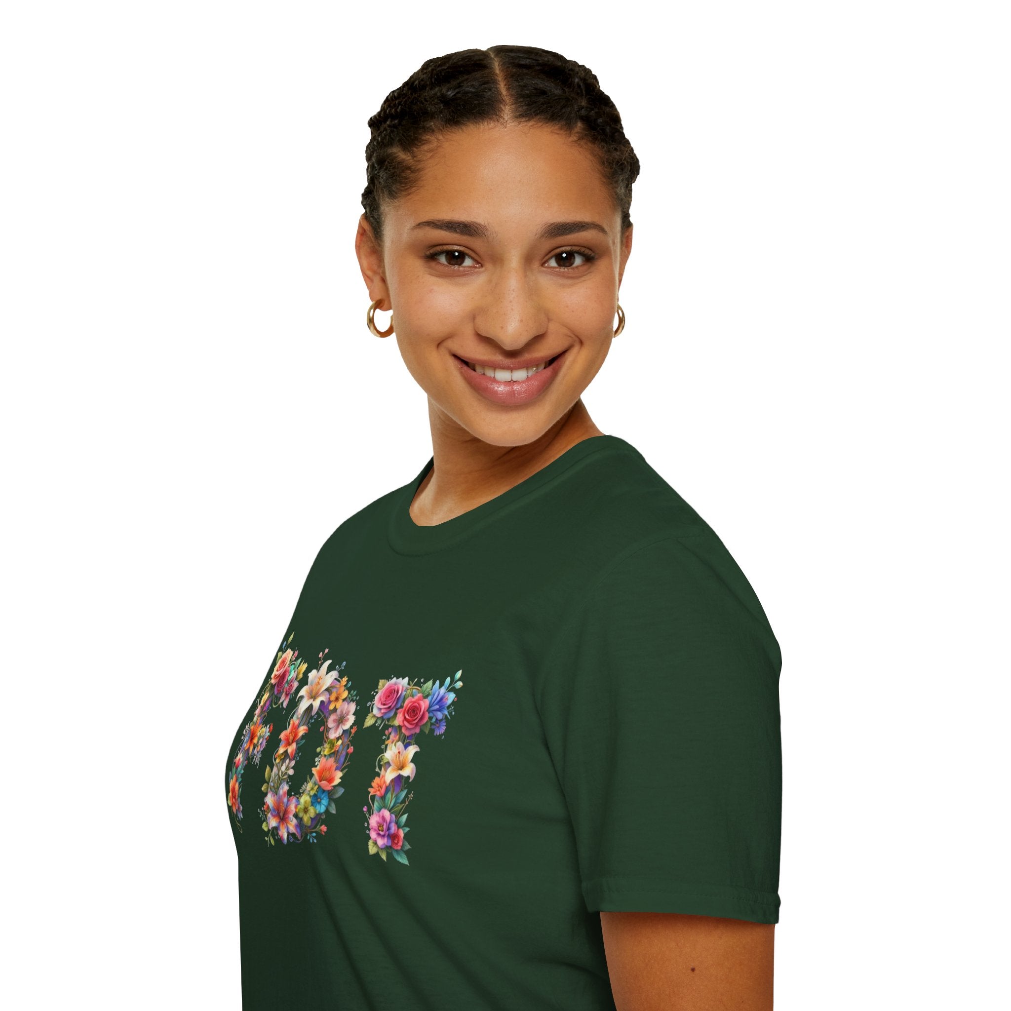 FDT Bold Floral Typography T-Shirt
