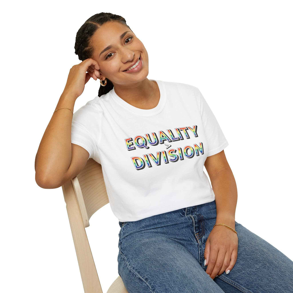 Equality is Greater Than Division T-Shirt — Rainbow Pride Graphic Tee