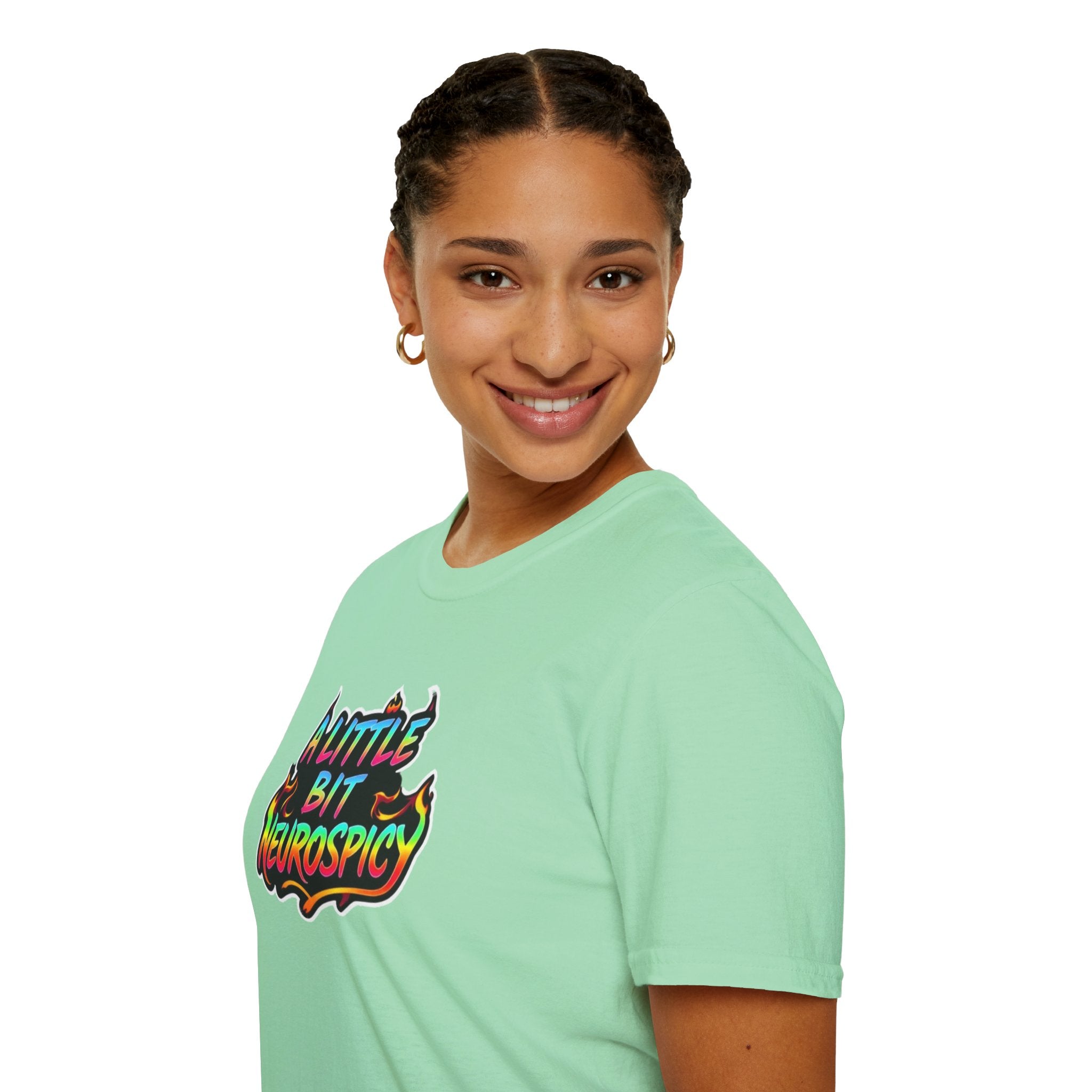 A Little Bit Neurospicy Unisex Softstyle T-Shirt - Fun & Quirky Graphic Tee for Neurodivergent Awareness