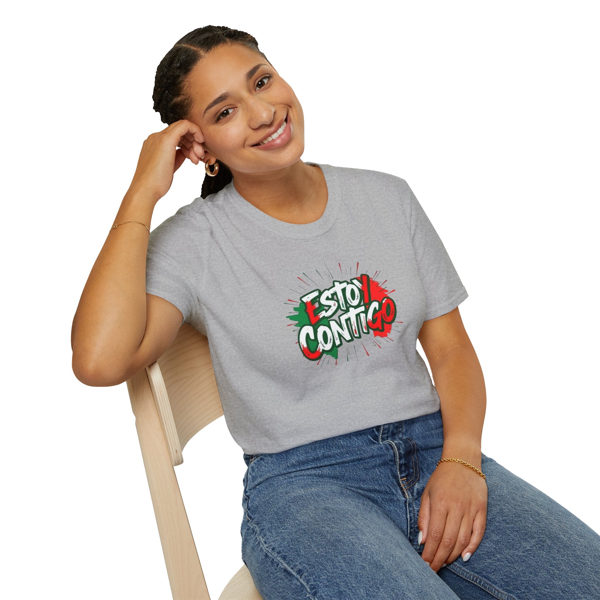 Immigrants Make America Great T-Shirt Estoy Contigo (I Am With You) Unisex Softstyle T-Shirt Classic Protest Tee