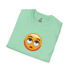 Unisex Softstyle T-Shirt with Eye Roll Emoji | Casual Graphic Tee for Everyday Humor