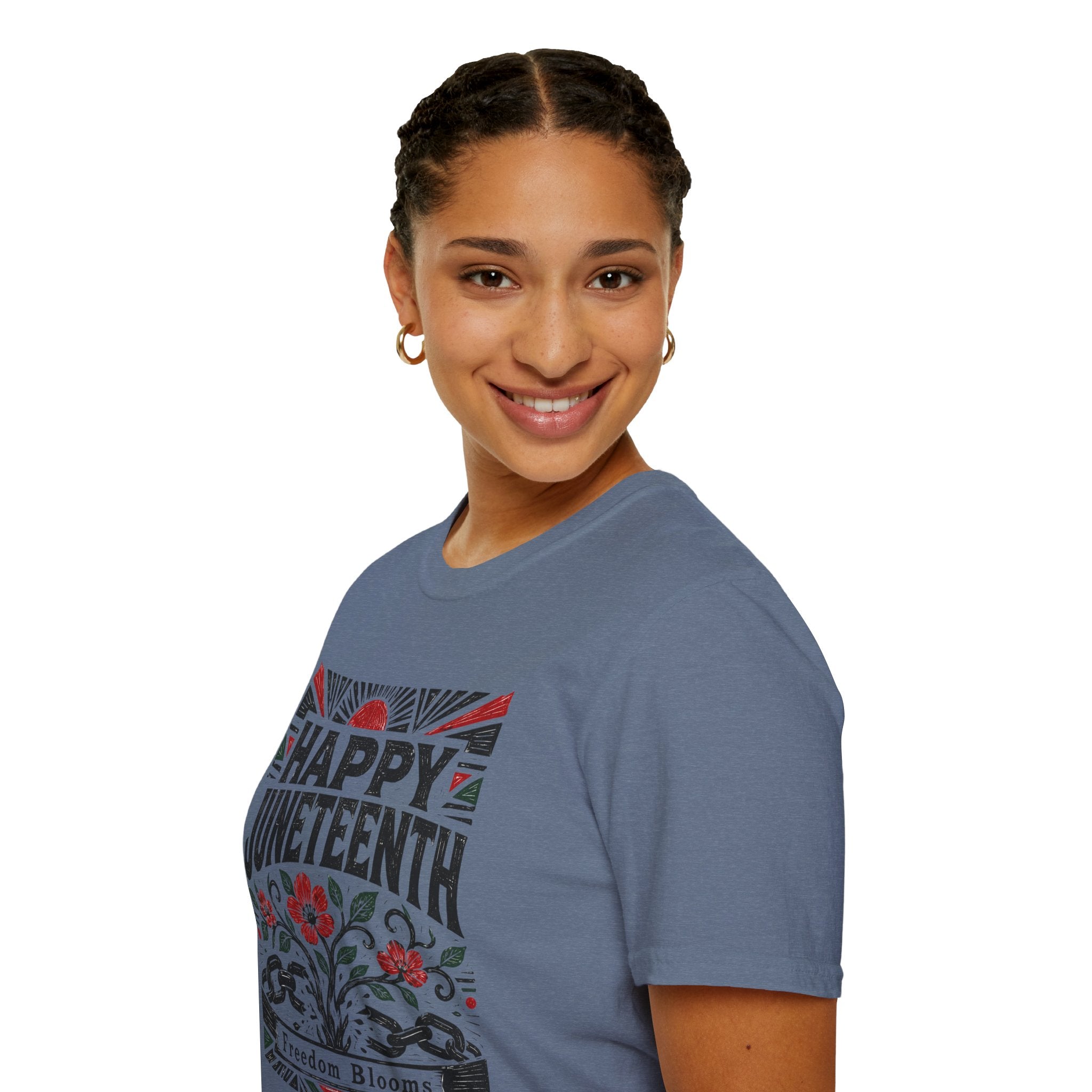 Juneteenth T-Shirt — "Happy Juneteenth" Floral Freedom Tee