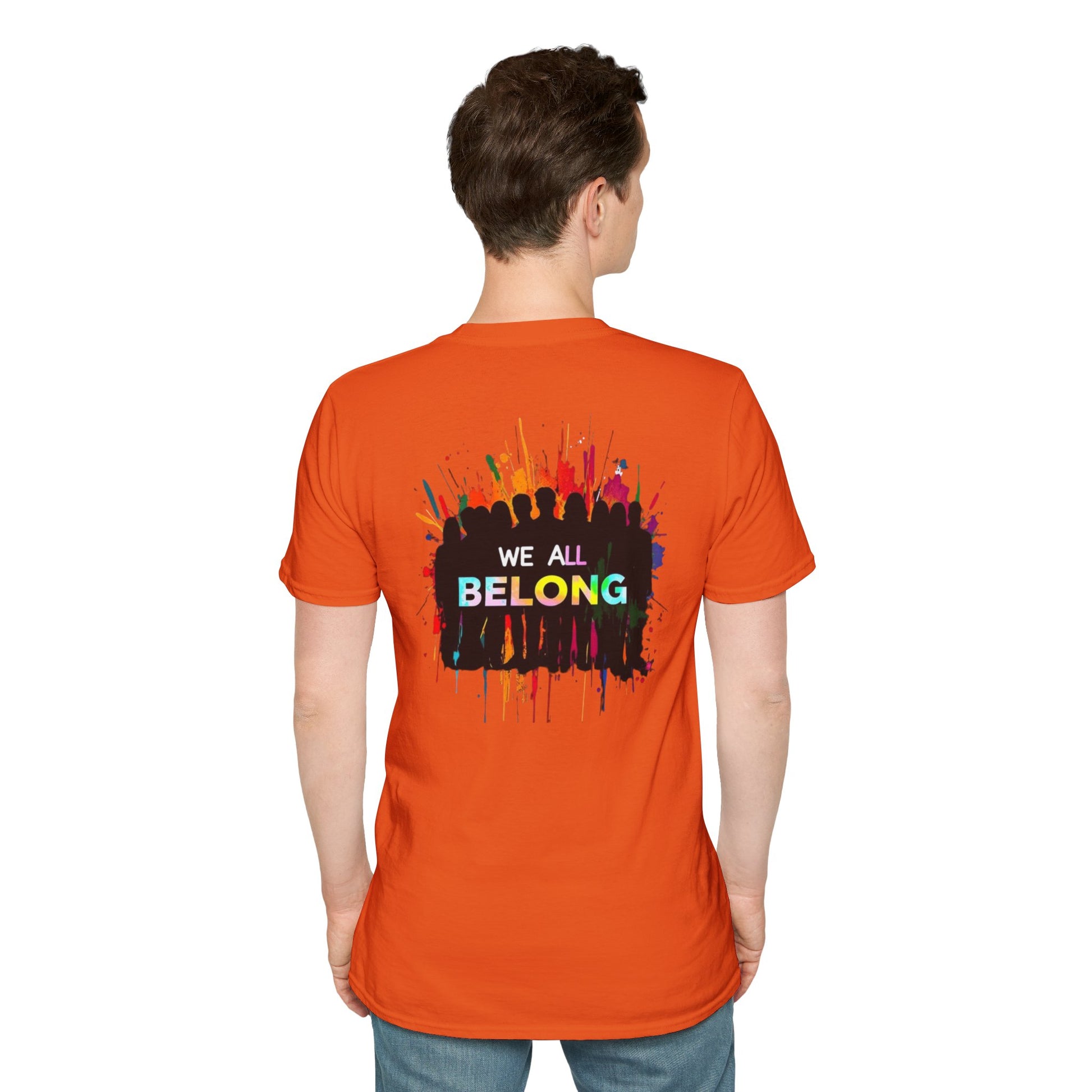 Unisex Softstyle T-Shirt: "Conversion Therapy is Torture" & "We All Belong" - LGBTQ+ Empowerment Tee