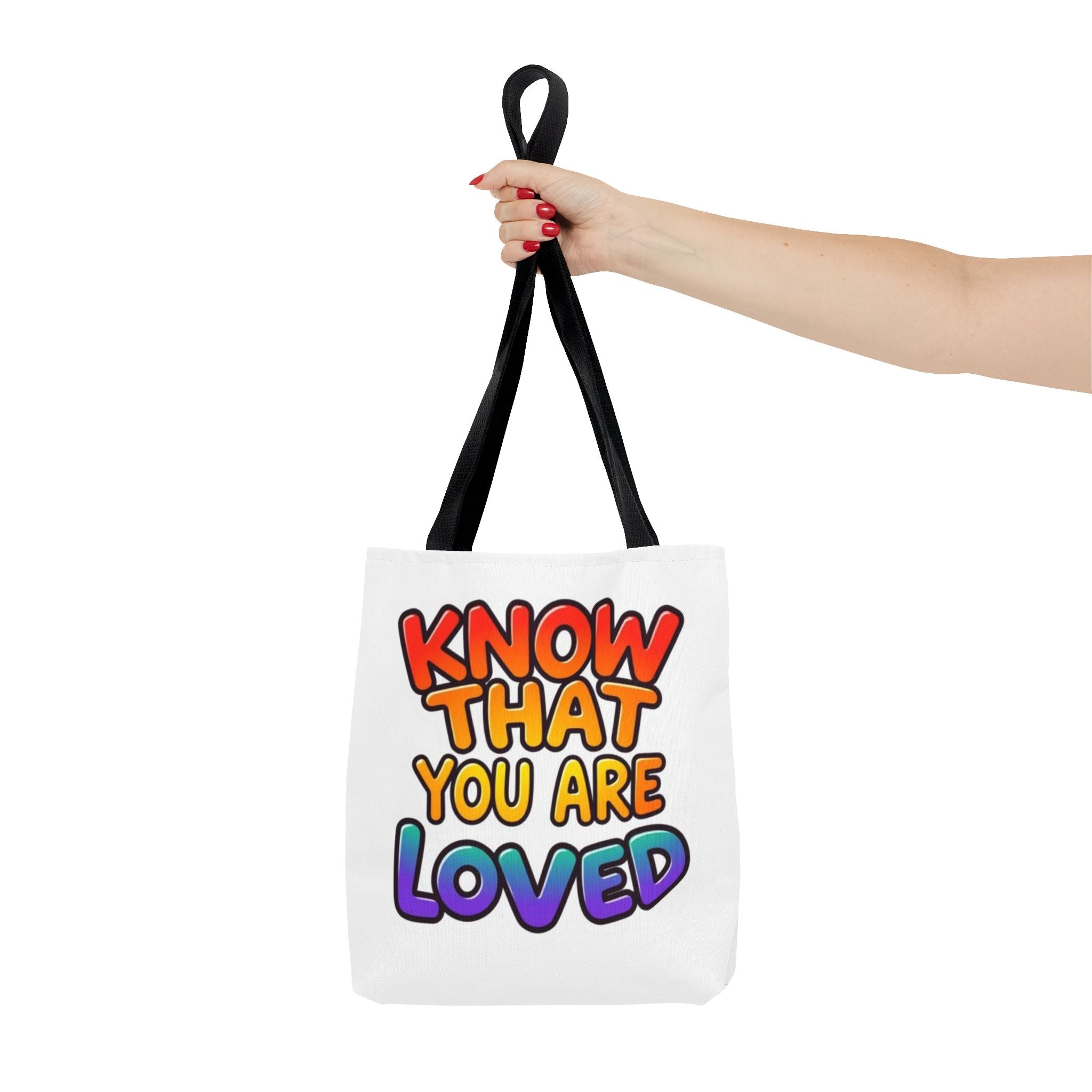 Know That You Are Loved Text Design Tote Bag