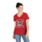Empowering V-Neck T-Shirt - "A Woman's Place Is In The Resistance"