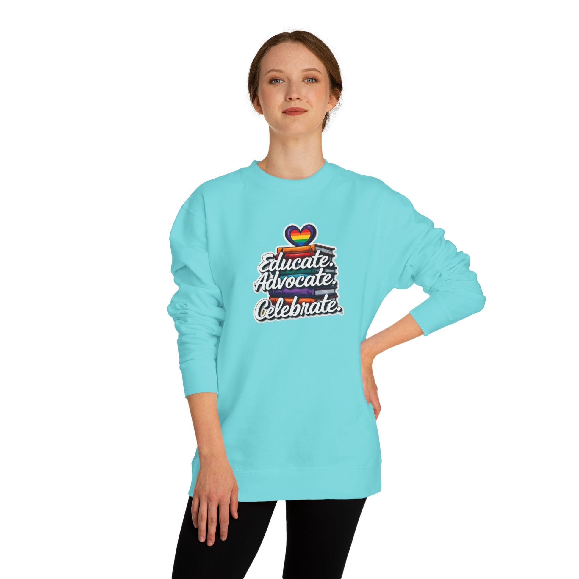 Educate, Advocate, Celebrate Unisex Crew Neck Sweatshirt - Empowerment Apparel