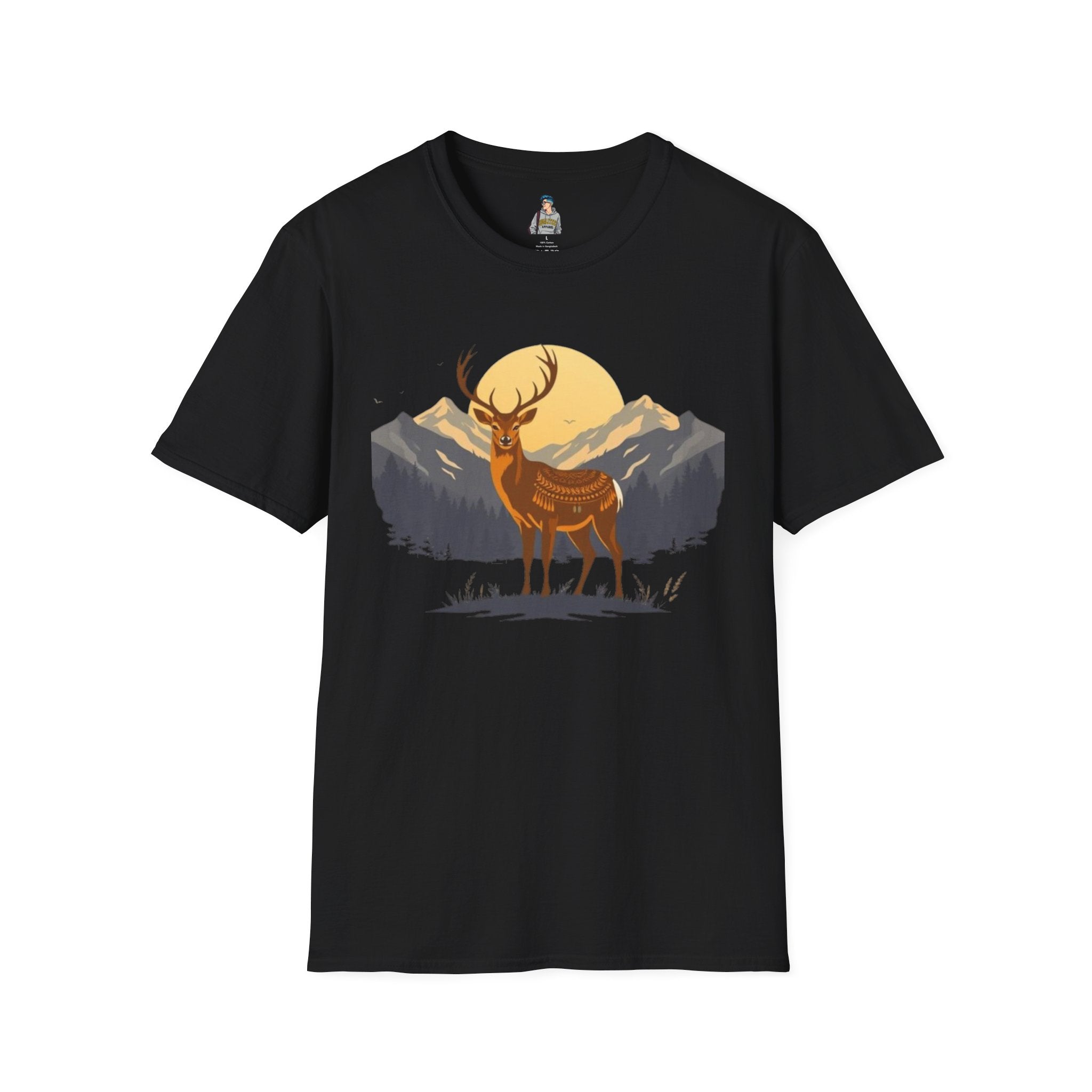 Mountain Sunset Deer Unisex Softstyle T-Shirt