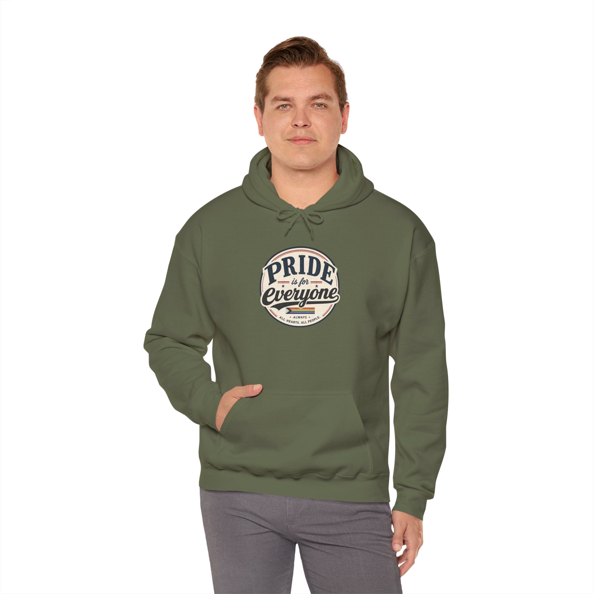 Pride Is For Everyone Pullover Hoodie — Vintage Graphic Inclusivity Sweatshirt
