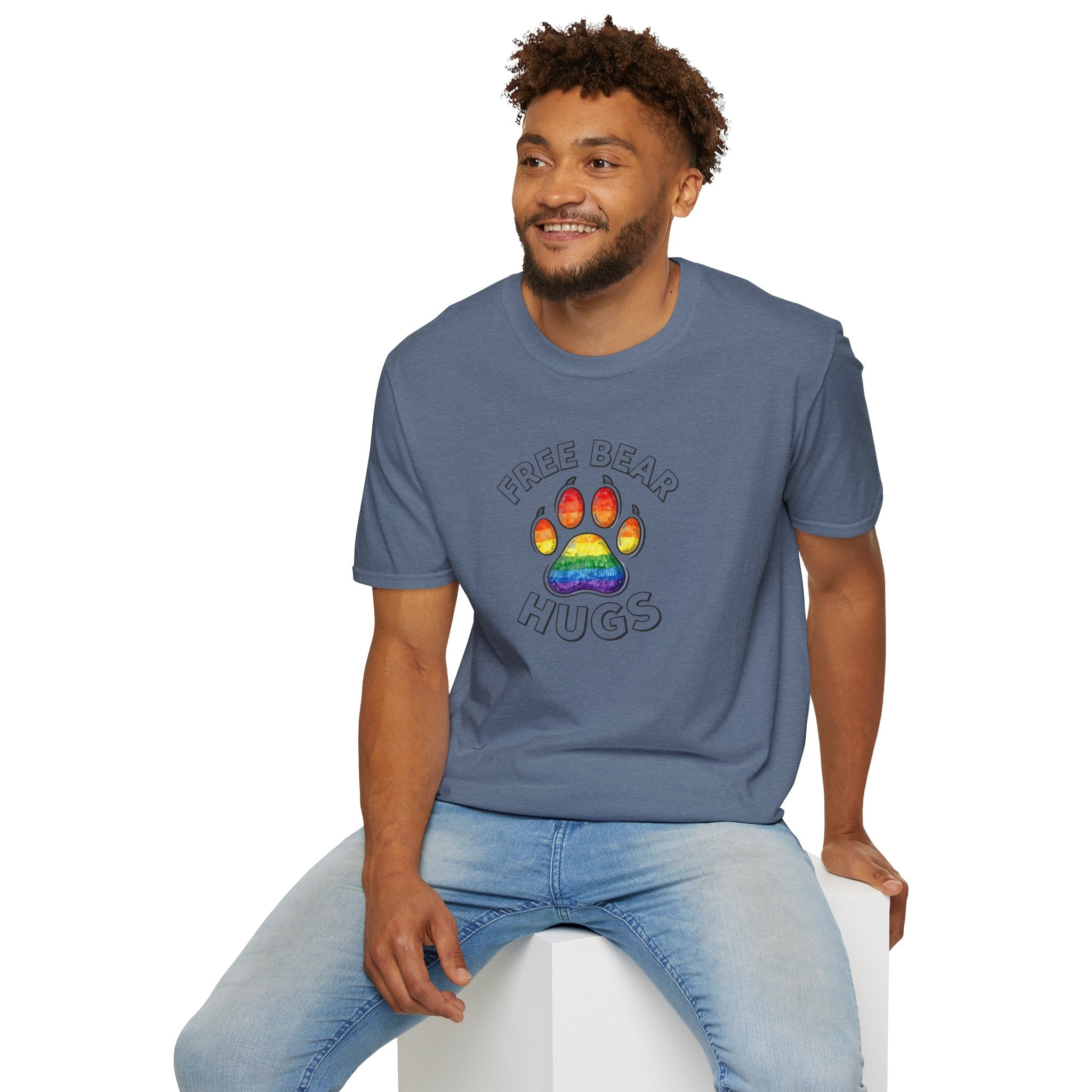 Free Bear Hugs Rainbow Paw T-Shirt