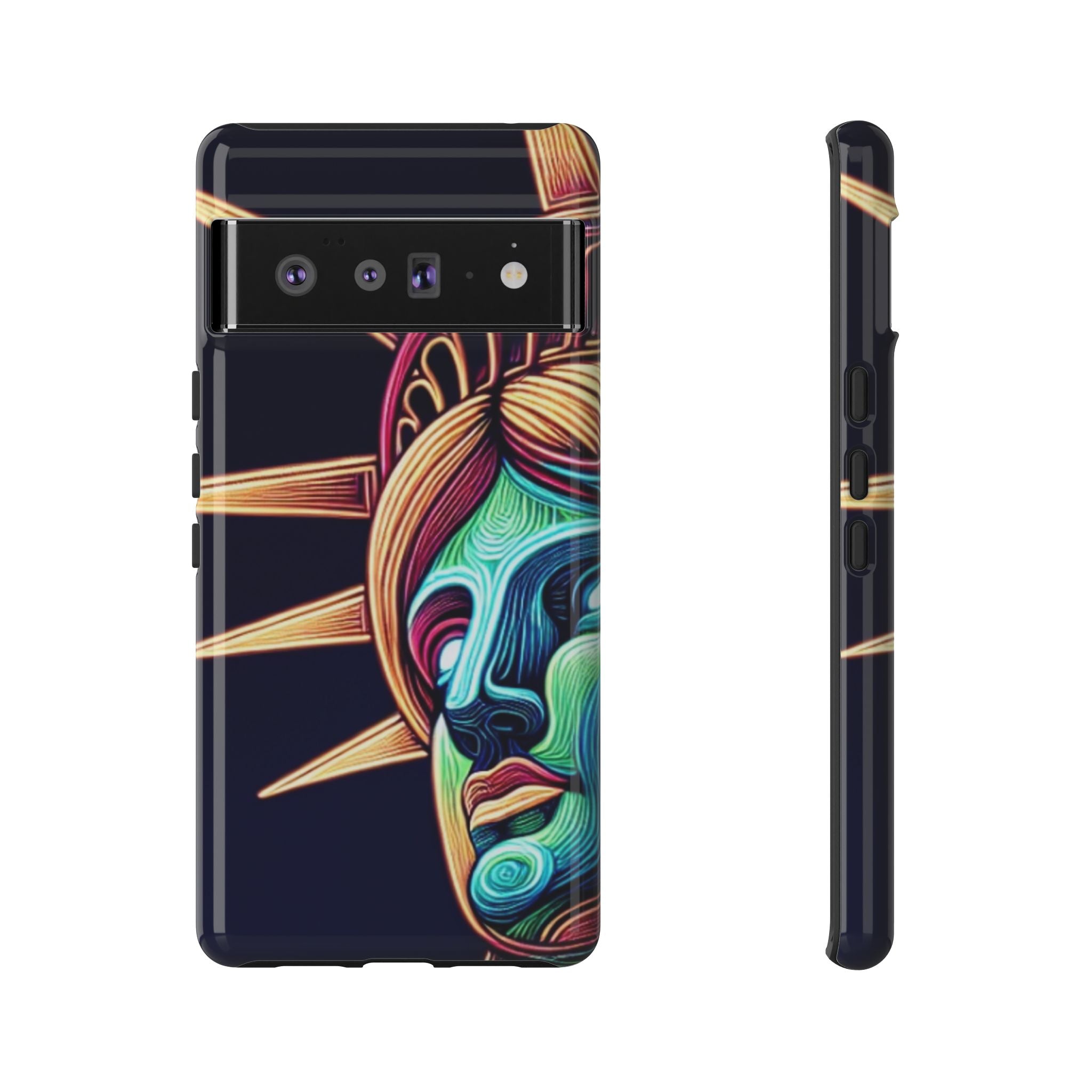Statue of Liberty Neon Glowing Art Tough Case for Android & iPhone