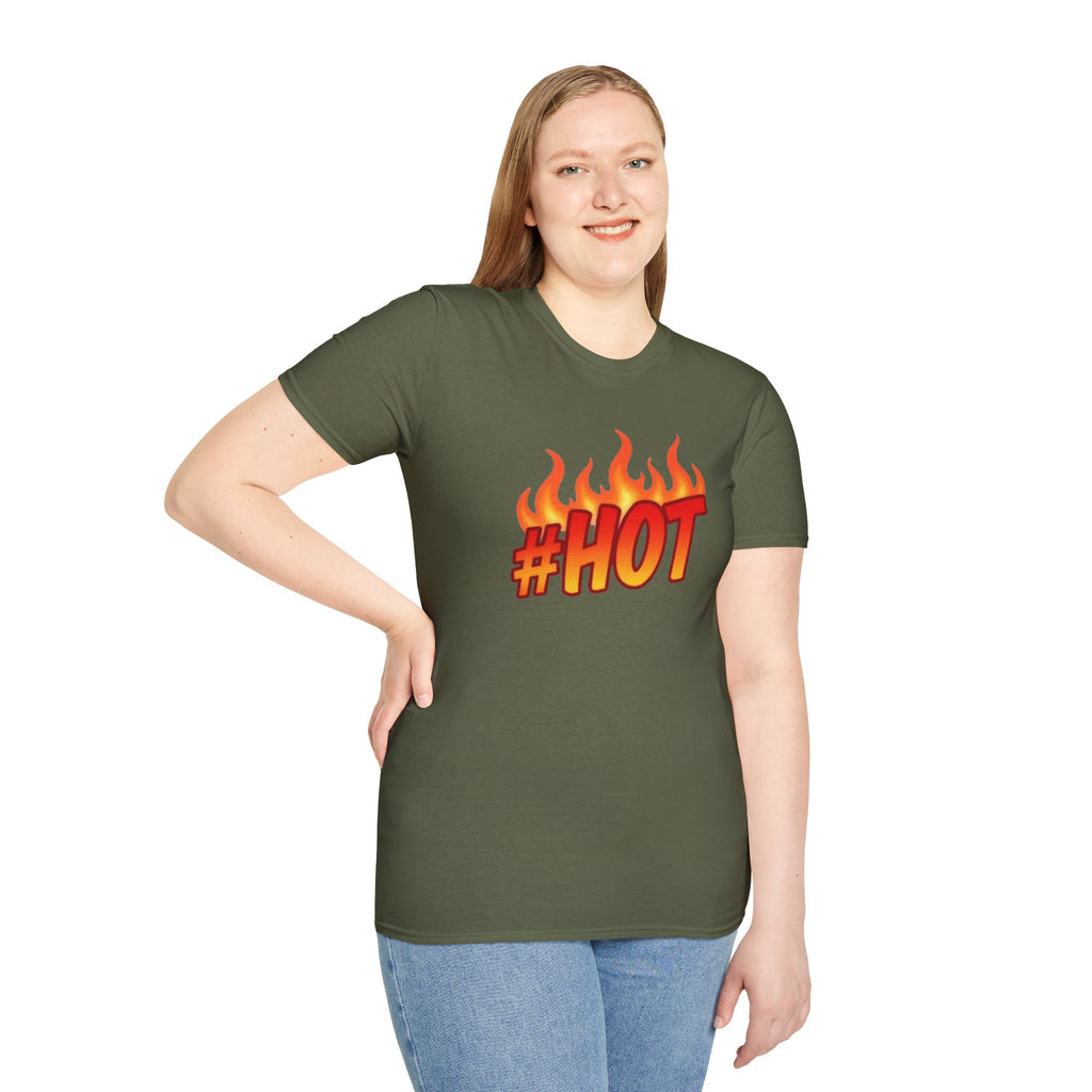 #HOT T-Shirt – Trendy Hashtag Fire Design