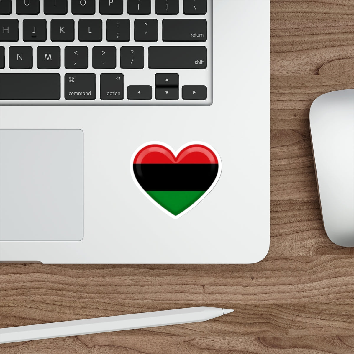 Die-Cut Stickers -  Heart design featuring Pan-African Flag Colors