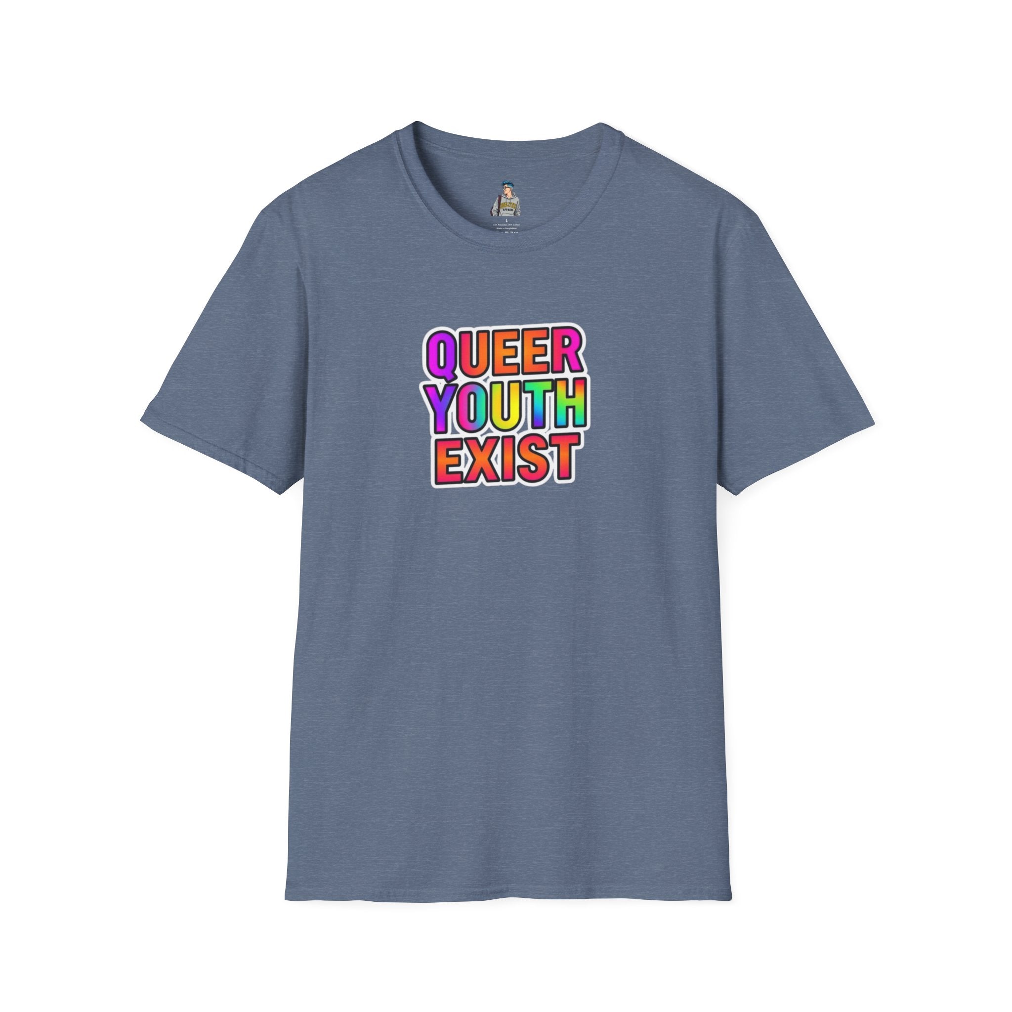 Queer Youth Exist T-Shirt | Unisex Softstyle Tee for Pride Events & Everyday Wear