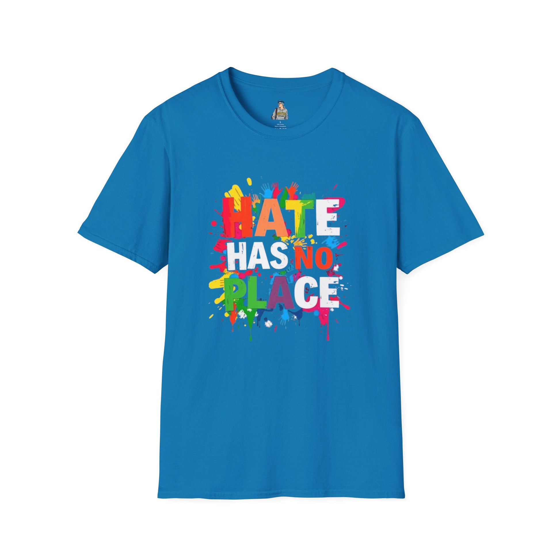 Unisex Softstyle T-Shirt - Hate Has No Place Colorful Graphic Tee