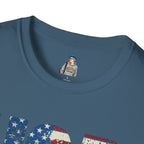 Patriotic Unisex Softstyle T-Shirt - "USA" & History Quote Design