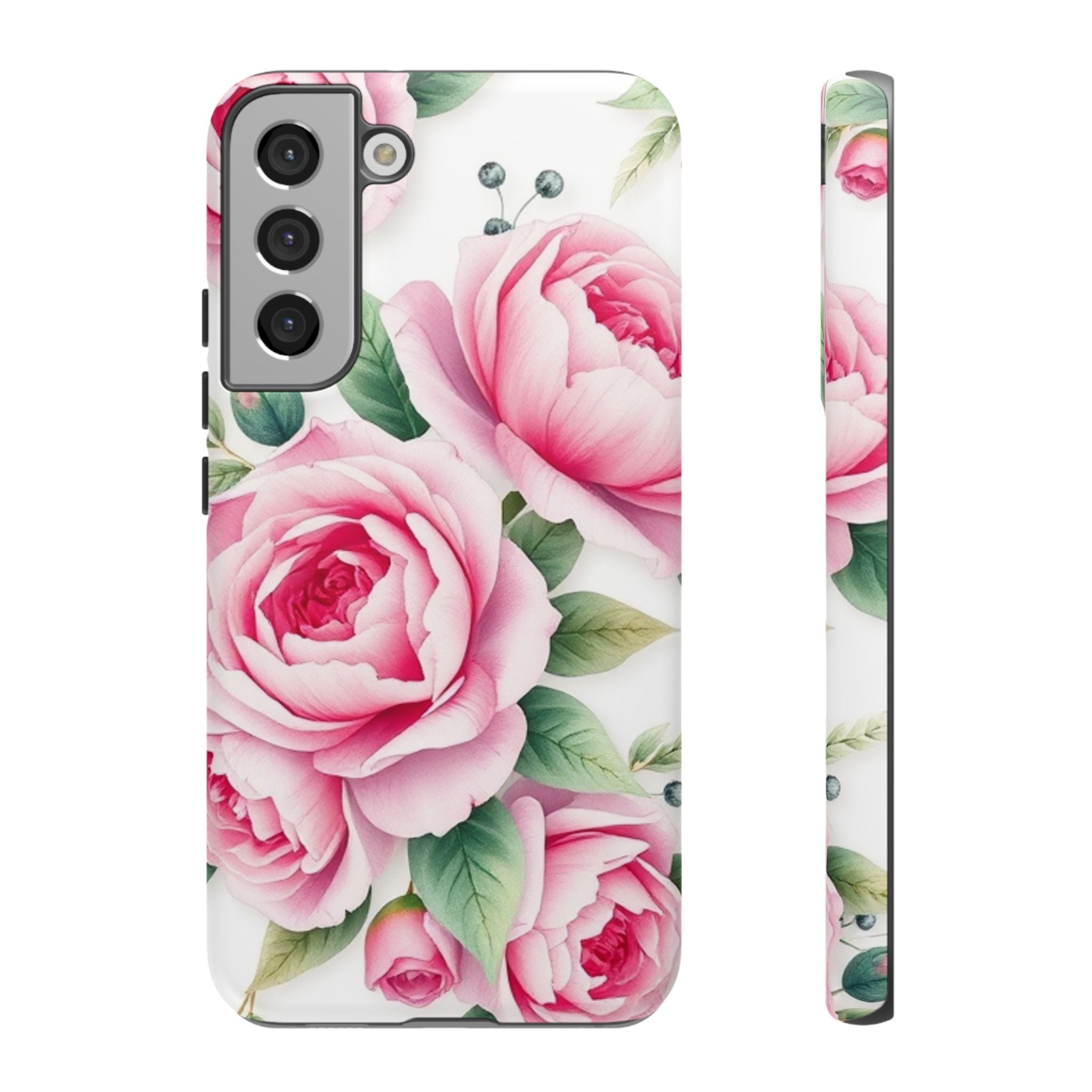 Android OR iPhone Compatible Cases - Pink Flower Design - Unique Tough Cases