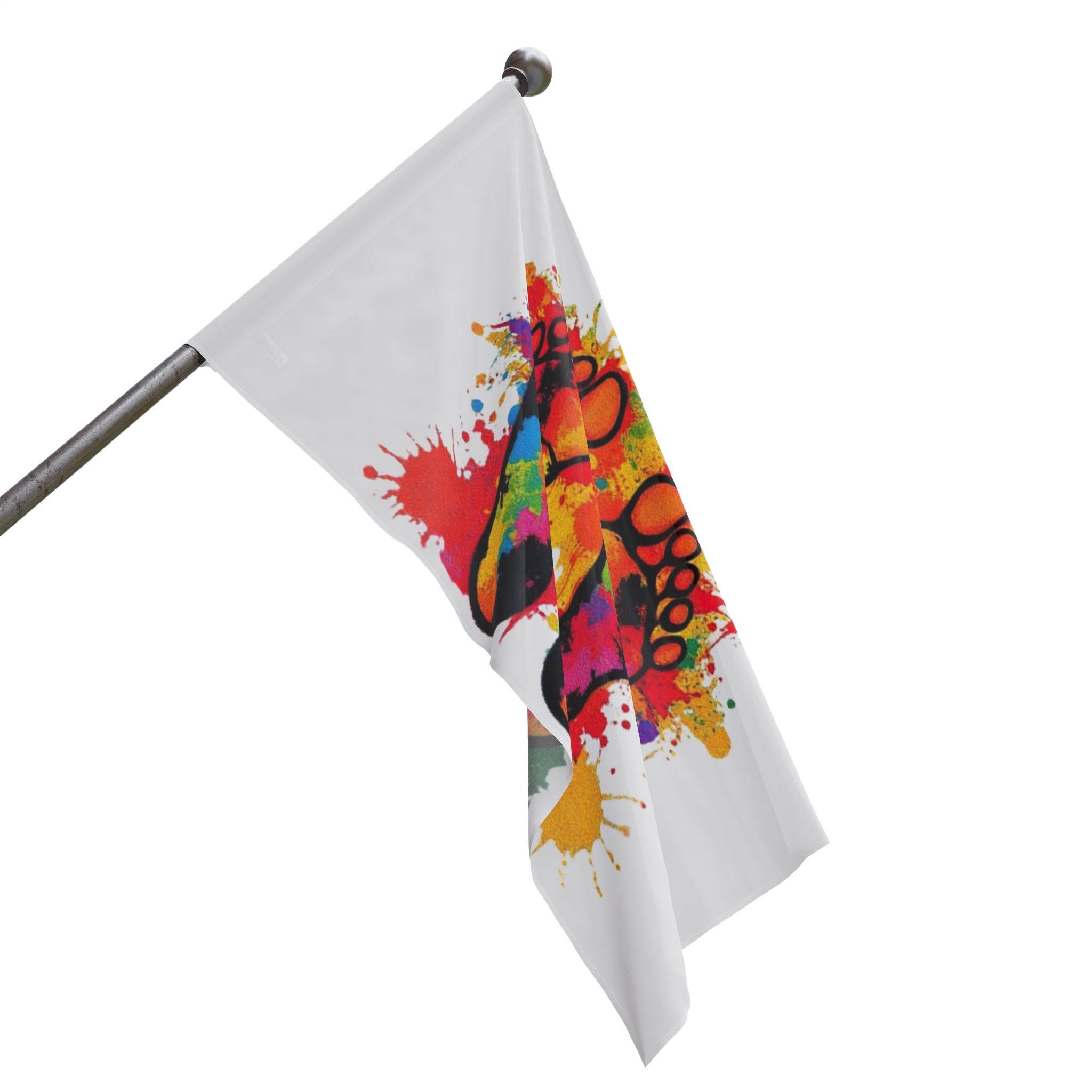 Rainbow Feet Paint Splatter Flag - Aesthetic LGBTQ+ Banner for Celebration & Home Decor