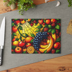 Vibrant Fruit Art Glass Cutting Board - Ideal for Culinary Enthusiasts