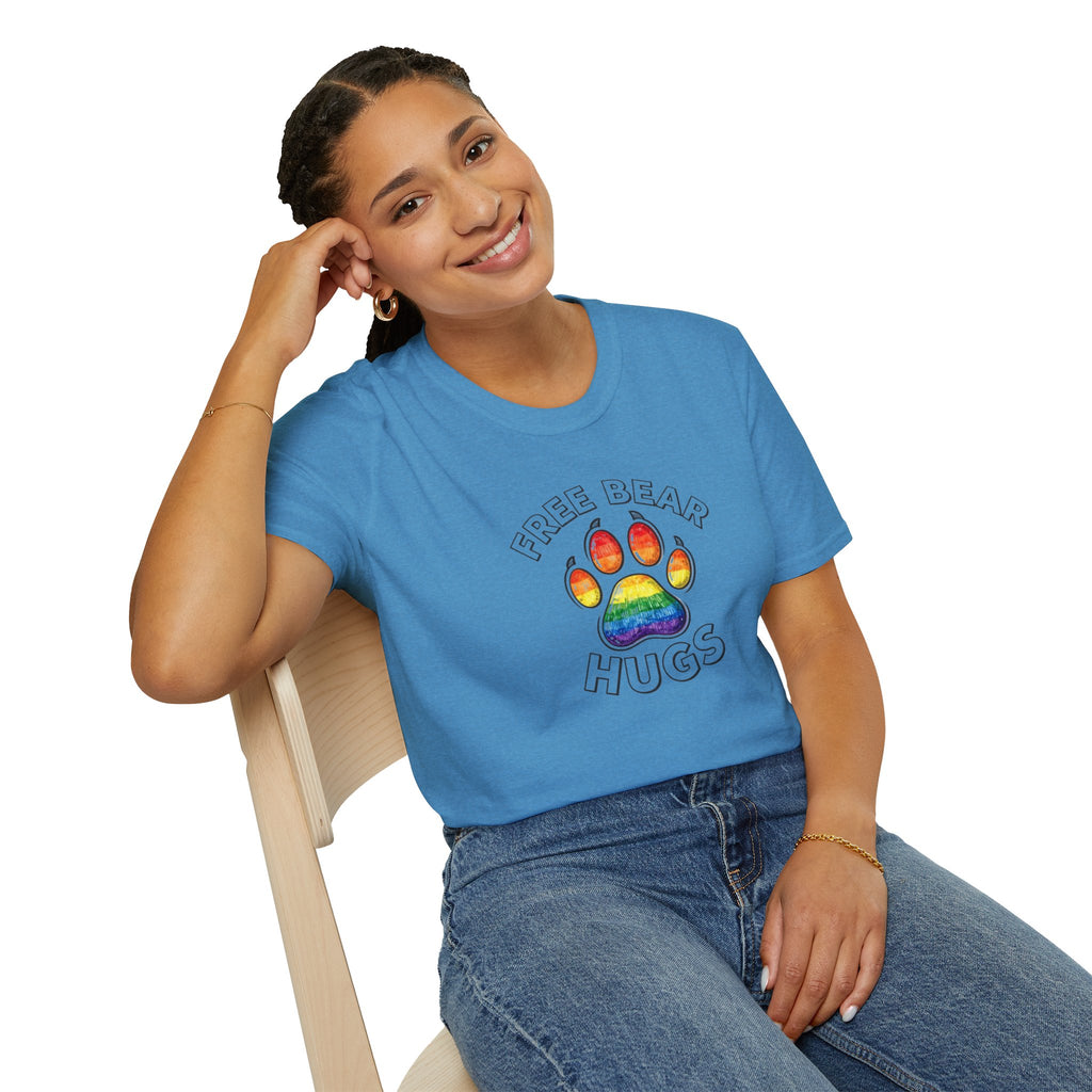 Free Bear Hugs Rainbow Paw T-Shirt