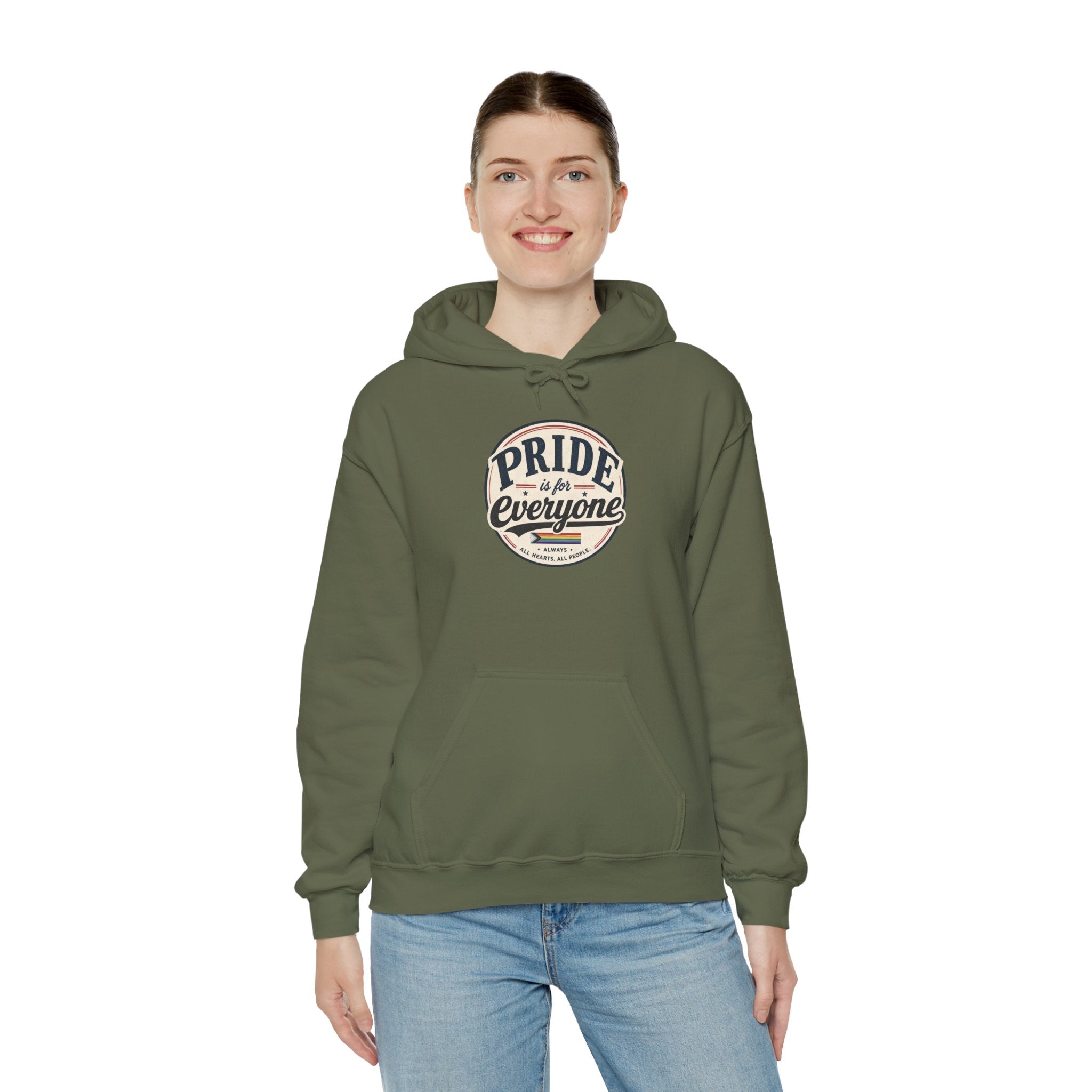 Pride Is For Everyone Pullover Hoodie — Vintage Graphic Inclusivity Sweatshirt