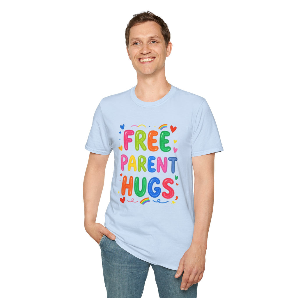 Free Parent Hugs T-Shirt — Colorful Affirming Pride