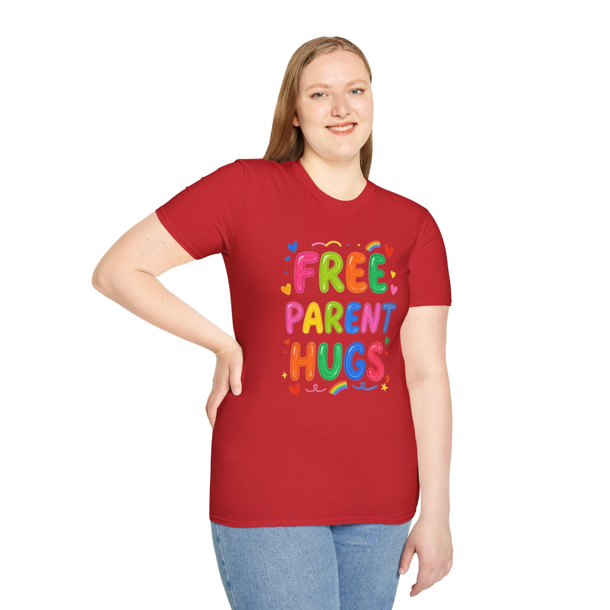 Free Parent Hugs T-Shirt — Colorful Affirming Pride