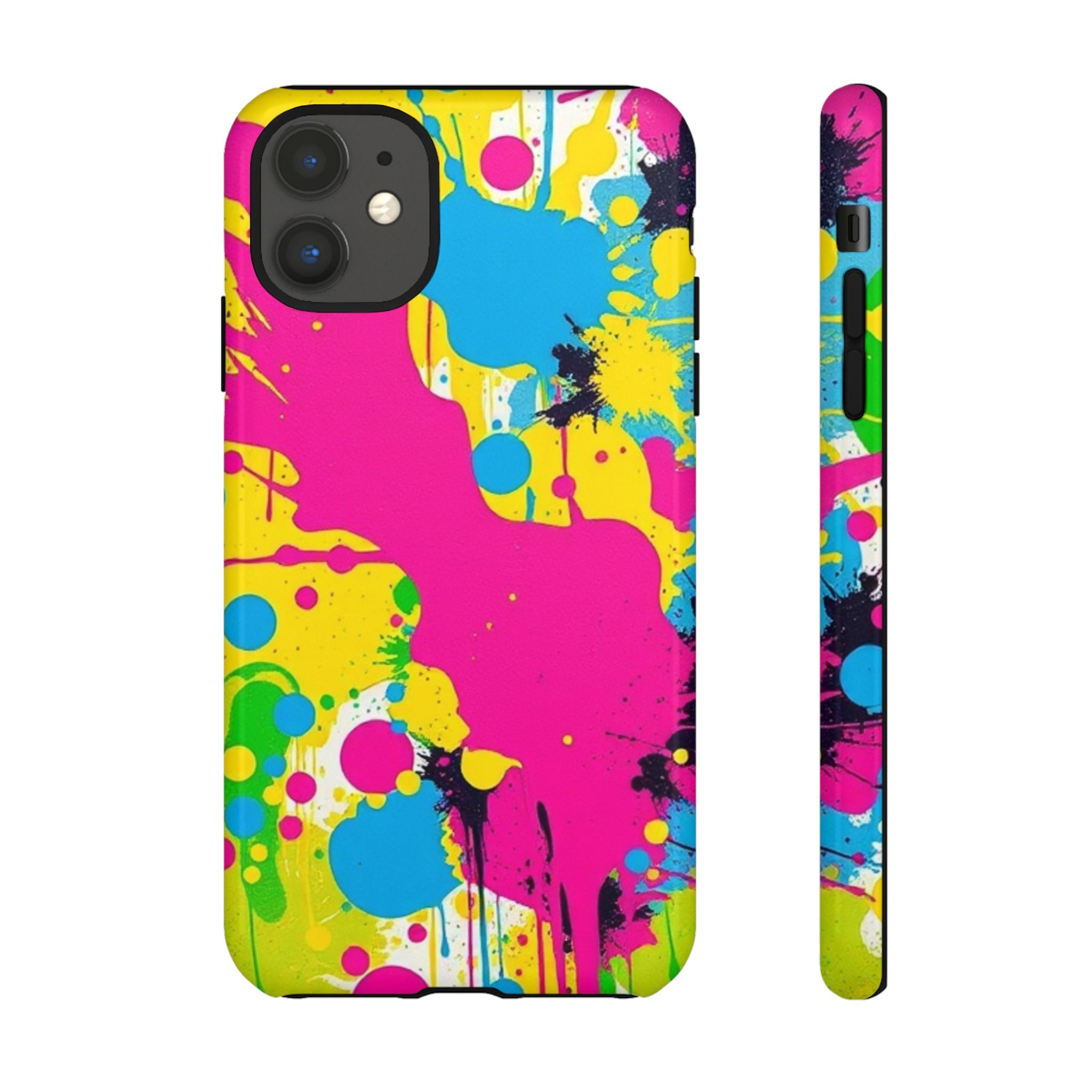 Android OR iPhone Compatible Cases - Crazy Retro Color Splash Design - Unique Tough Cases